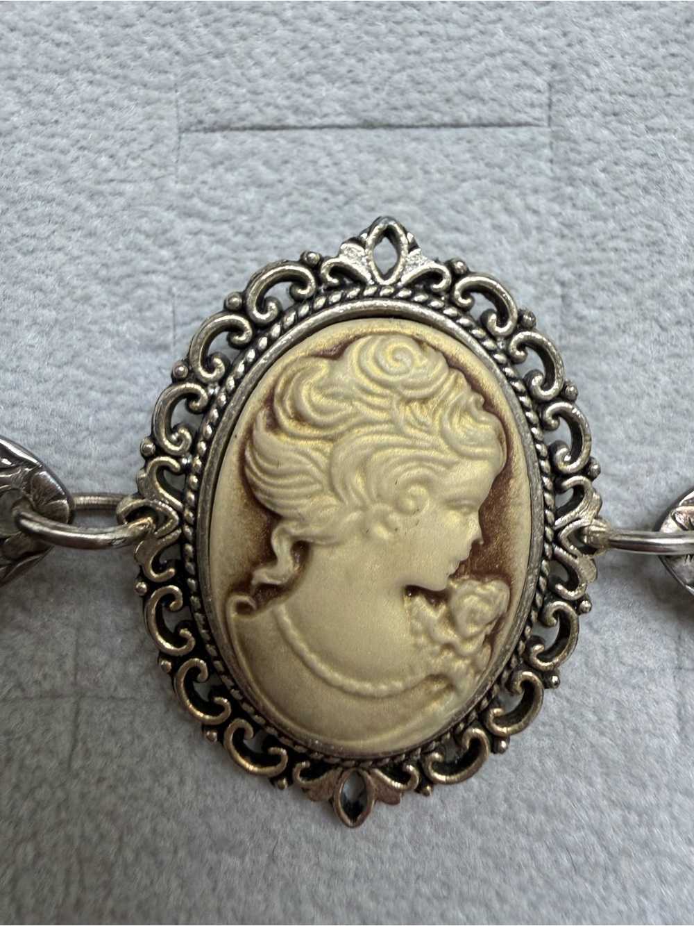 Vintage-Inspired Ivory Cameo spoon bracelet
